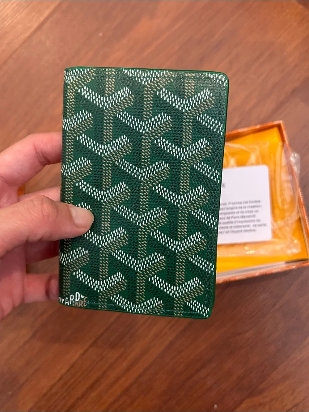 Goyard Green Wallet with box